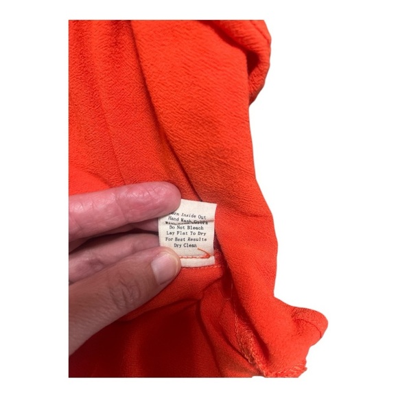 Impressions Orange Embellished Flounce Short Sleeve Blouse - Picture 10 of 10